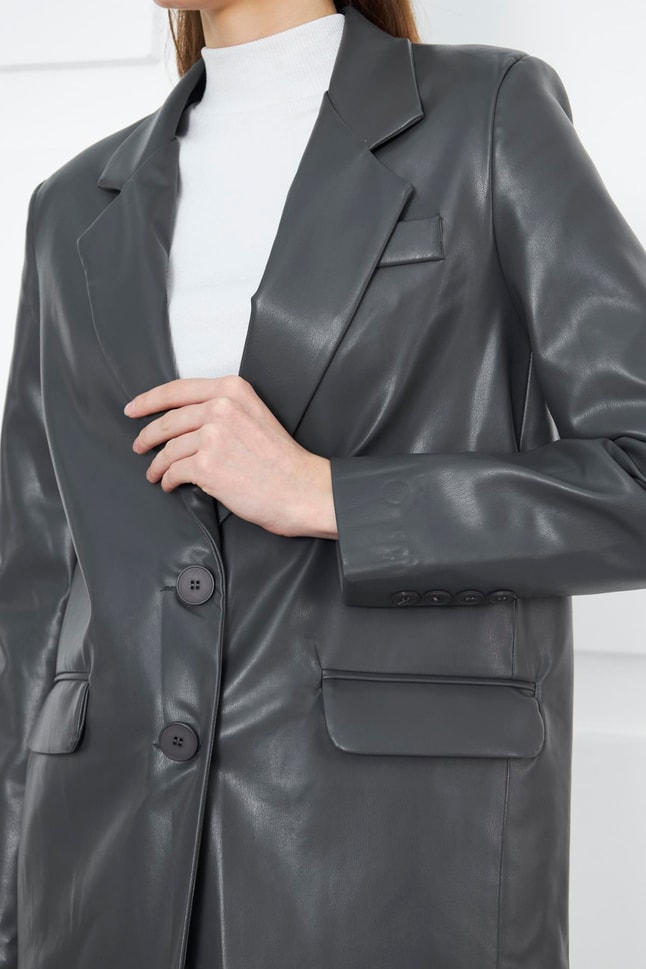 Deri Blazer Ceket