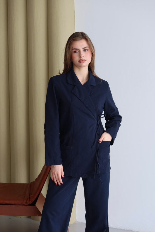 Gabardin Yandan Bağlamalı Takım