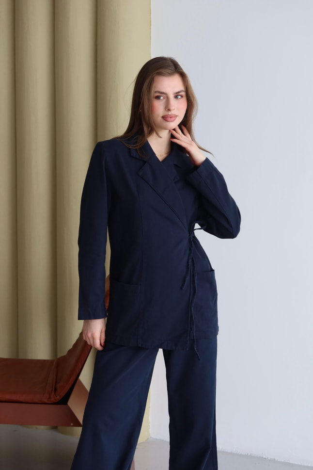 Gabardin Yandan Bağlamalı Takım