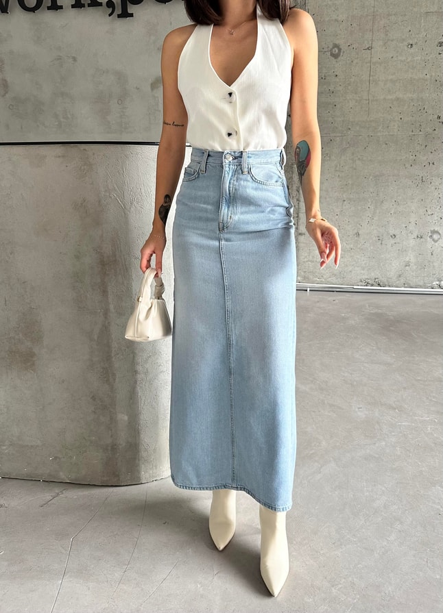 Maxi Denim Etek