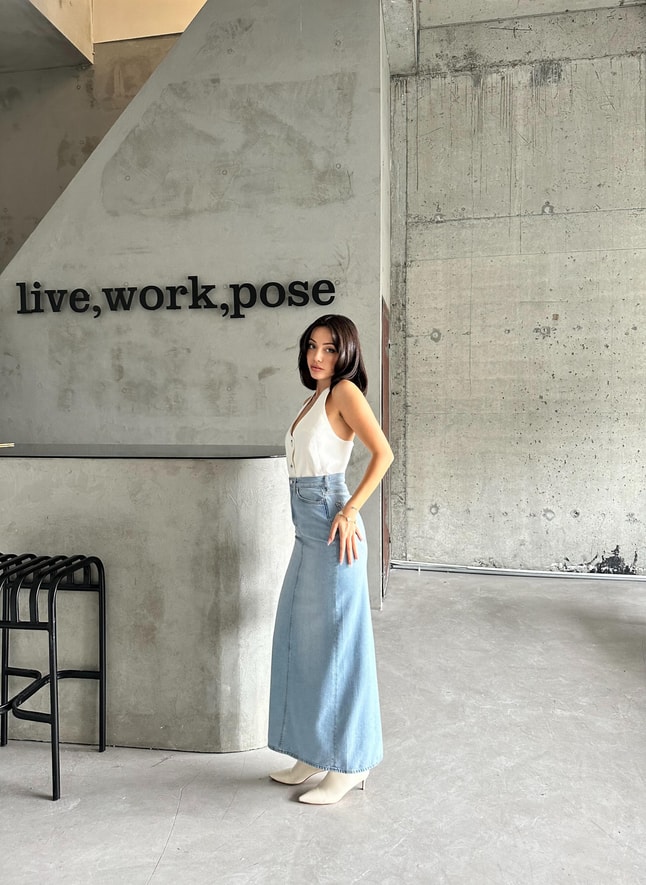 Maxi Denim Etek