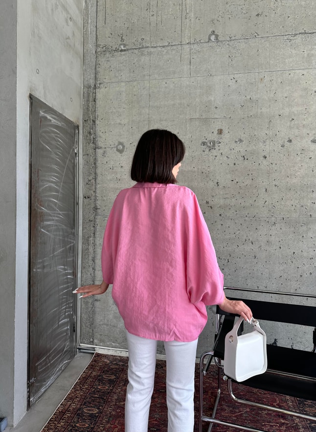 Pembe Yarasa Kol  Gömlek