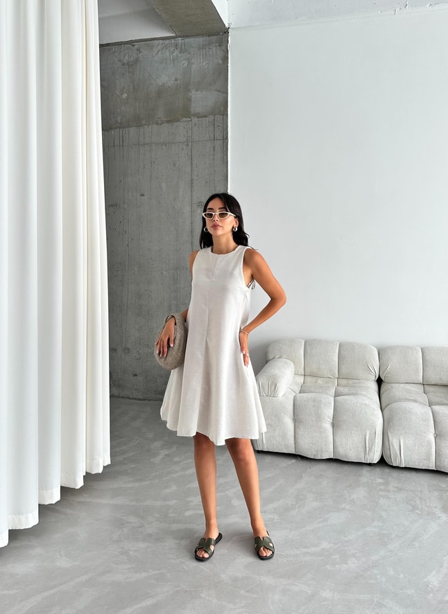 ROSE KETEN ELBİSE 