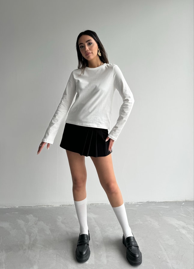 Sezon basic yaka detaylı t-shirt
