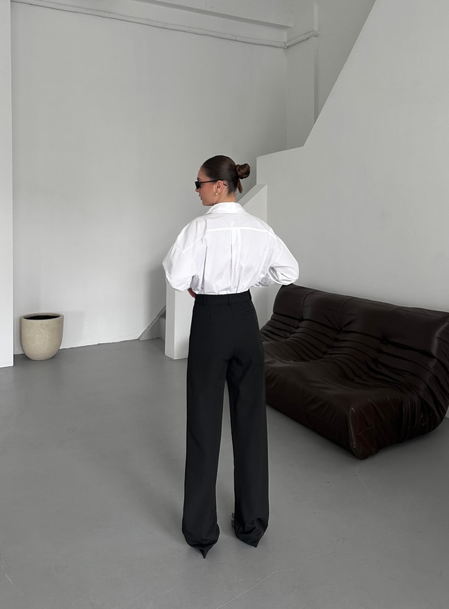 Siyah Straight Fit Pantolon 