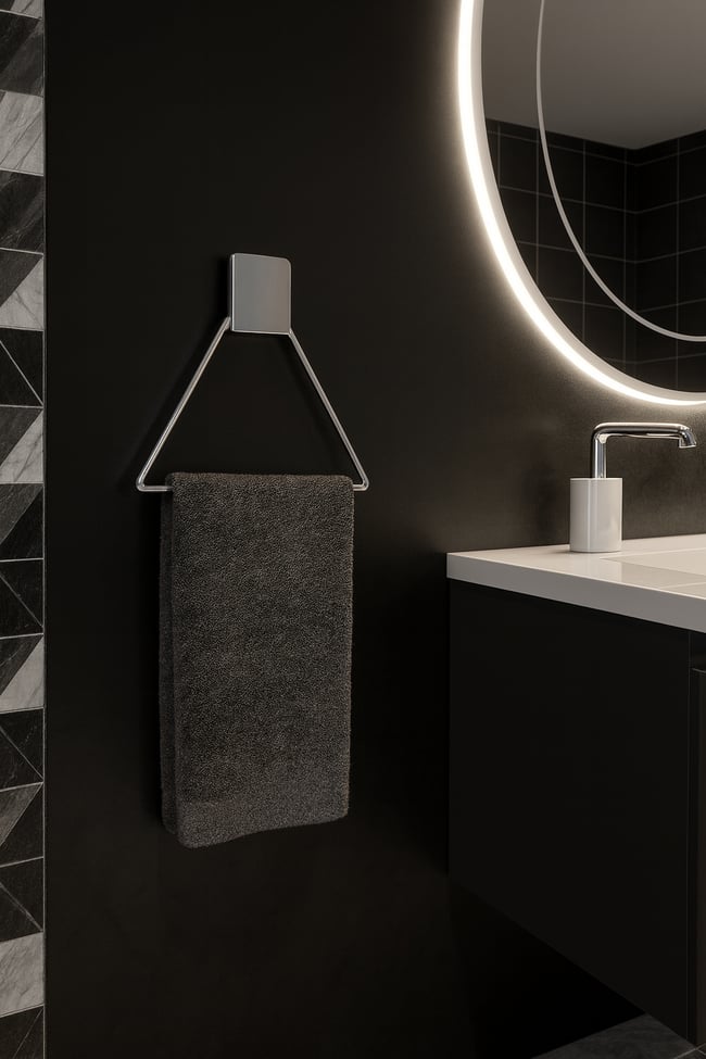 Decorev Yapışkanlı Lüks Banyo Havluluk Askılığı Üçgen Krom Meral Paslanmaz Havluluk