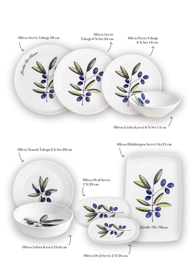 The Mia Olivos 6 Kişilik Yemek Talımı 31 Parça Set 1