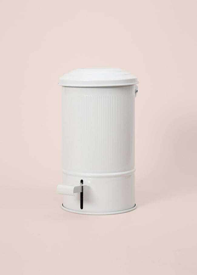 The Mia Stripe Mutfak ve Banyo Çöp Kovası Beyaz 5 Lt