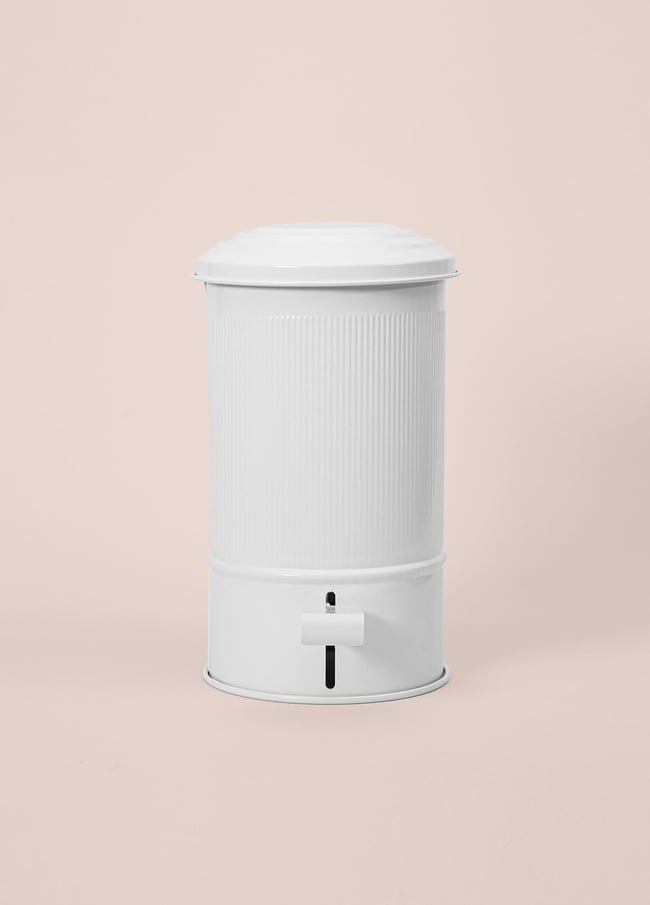 The Mia Stripe Mutfak ve Banyo Çöp Kovası Beyaz 5 Lt