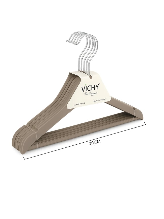 Vichy 5’Li  Çocuk Askısı 30 Cm – Bej Renk Dolap Düzenleyici VCH-7016