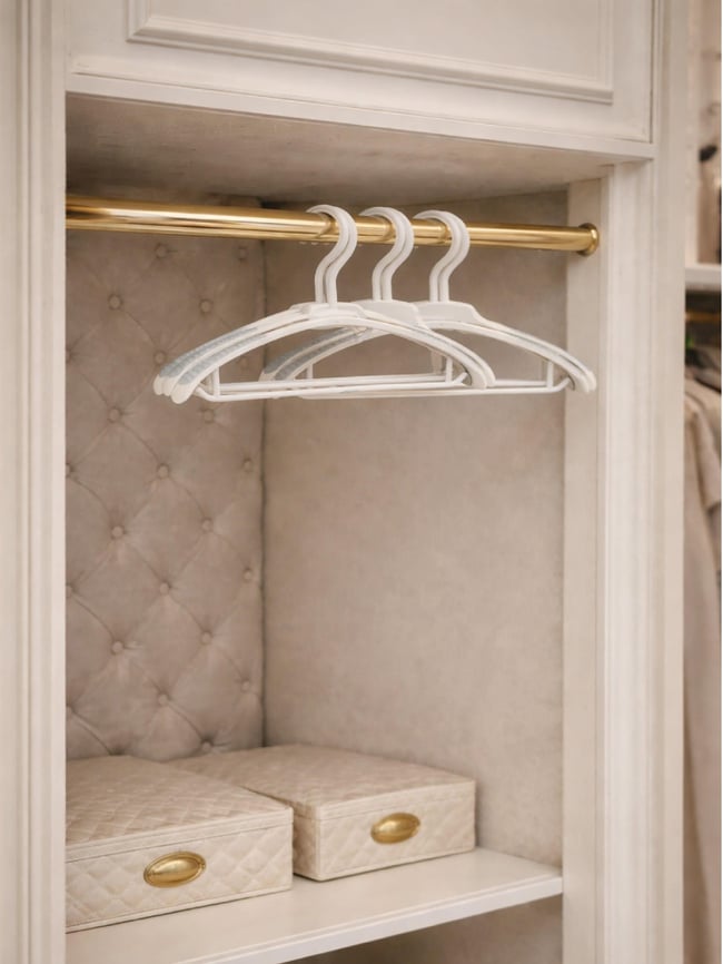 Vichy 5’Li Kaymaz Yüzeyli Askı 40 Cm – Krem Renk Elbise & Gömlek Askısı VCH-7024