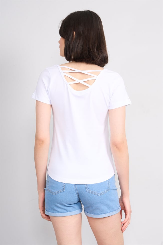 C.K Y26 8461 Fithit Byn U.Yk Penye Spagettı T-shirt Beyaz
