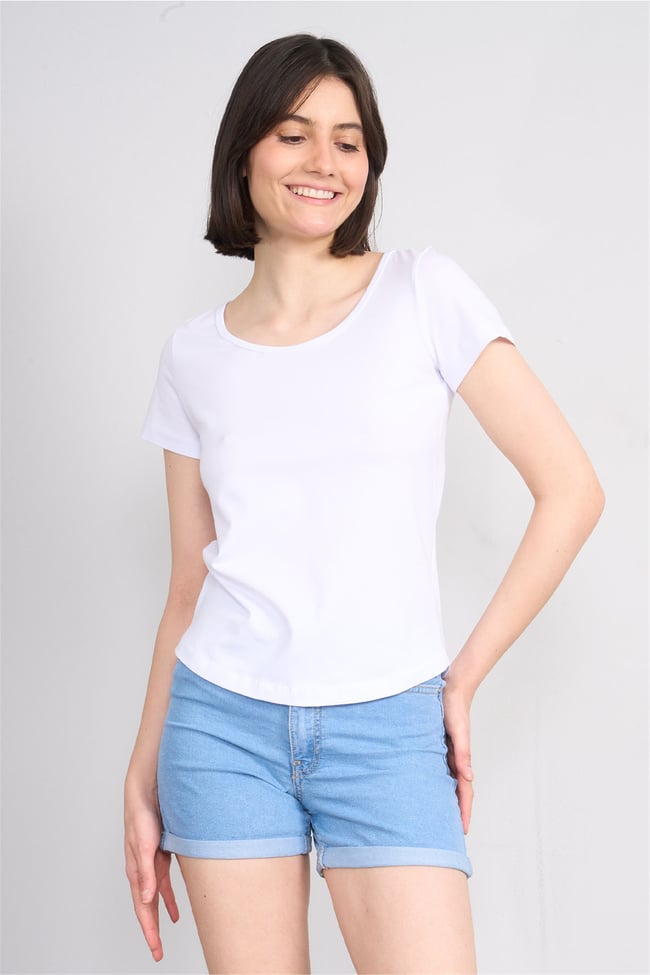 C.K Y26 8461 Fithit Byn U.Yk Penye Spagettı T-shirt Beyaz