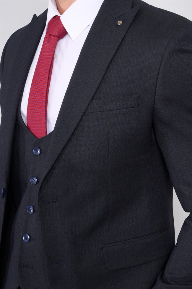 Kagi Lacivert Erkek Pamuk Polyester Roma Yelekli Takım
