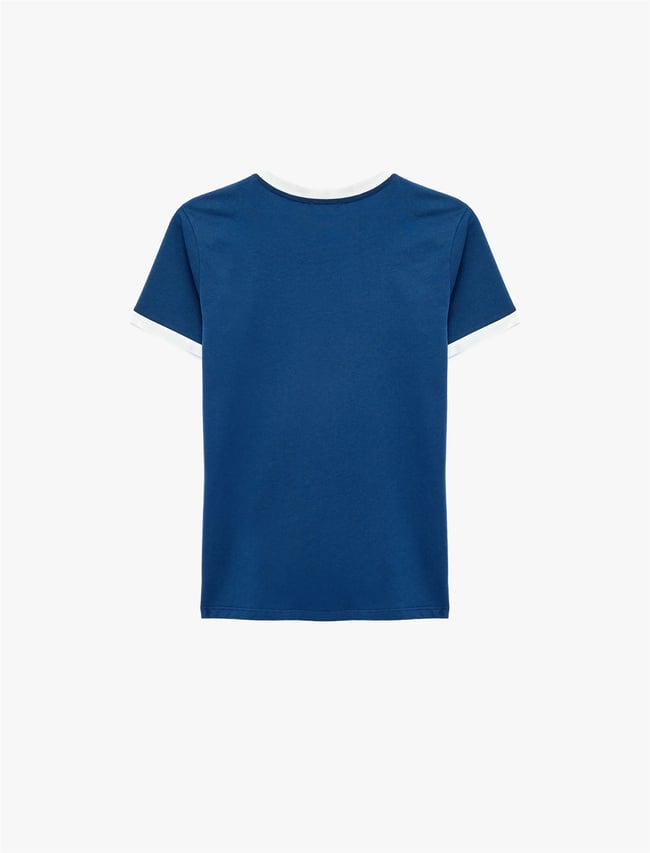Koton Y26 6Sal10116Ik 702 Lacivert Kadın Jersey Kısa Kol T-shirt
