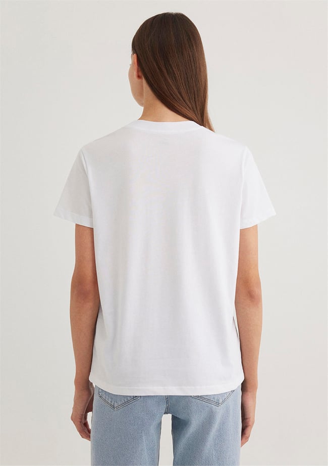 Mavi Y26 M1612241-620 Beyaz Kadın Regular Logo T-shirt