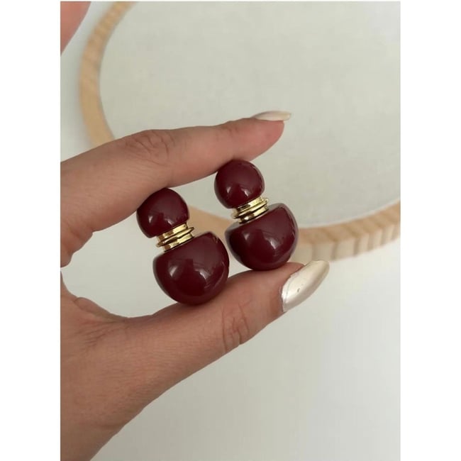Bordo ball küpe