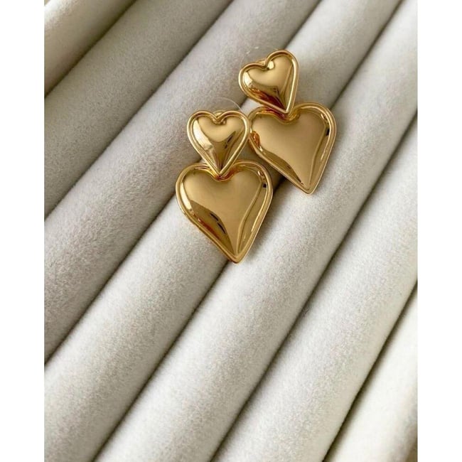 gold love pera küpe