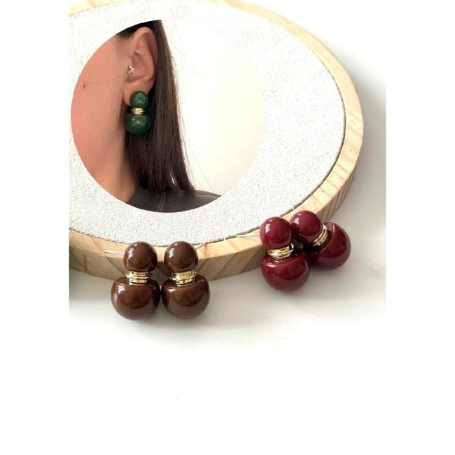 Kahverengi ball küpe