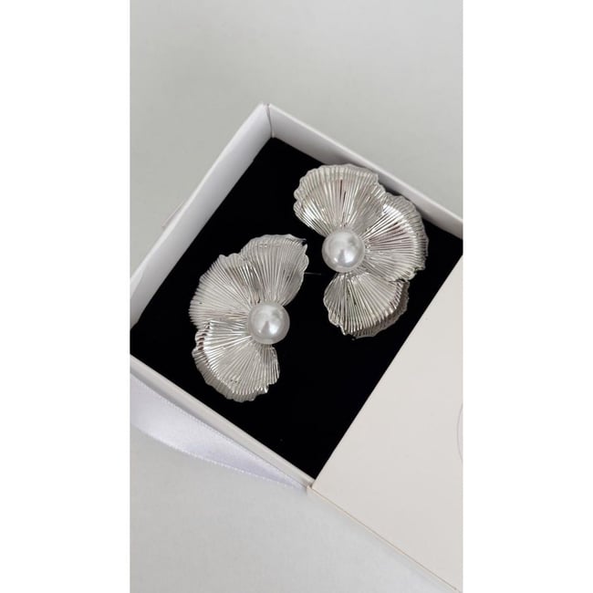 Silver Nilüfer küpe
