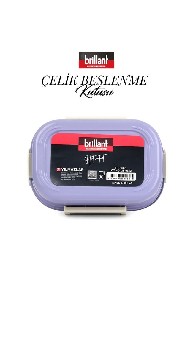 BRİLLANT Grace Life 2 Bölmeli Lunch Box BR-6672 20X13x6,5Cm