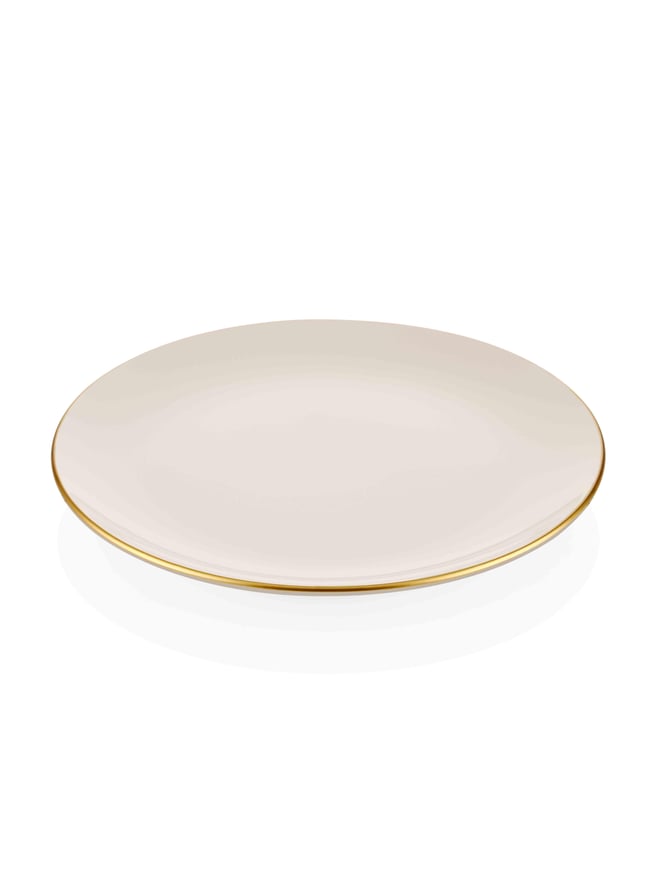 The Mia Basic Servis Tabağı 6 Lı Set Krem - 26cm