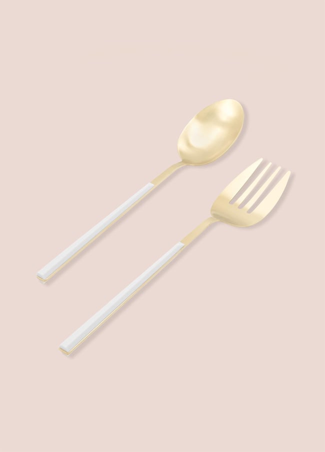 The Mia Bianco Salata Servis Takımı Gold 2 Parça CKB0247