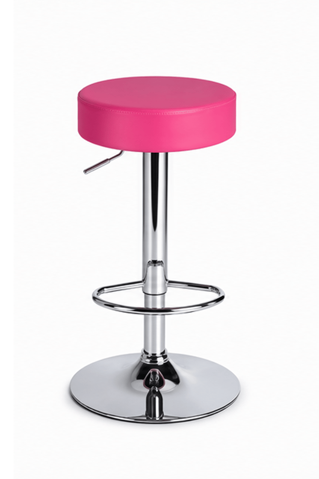 Bürocci Moni Bar Sandalyesi - Pembe - 9511Q0120 - Paslanmaz Krom Kaplı Metal Ayak