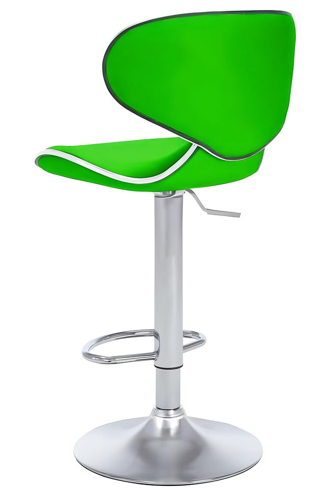 Bürocci Zen Bar Taburesi - Yeşil Modern Deri Metal Ayaklı Yüksek Tezgah Sandalyesi - 9549S0513