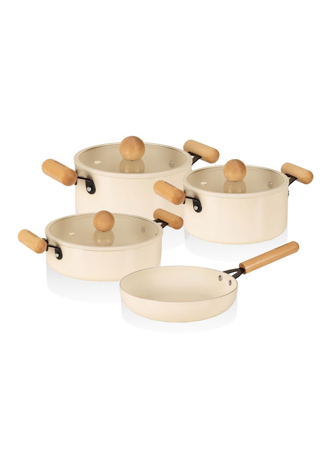 The Mia Cucina Di Mia İndüksiyon Tabanlı Seramik Tencere Tava Seti 7 Parça