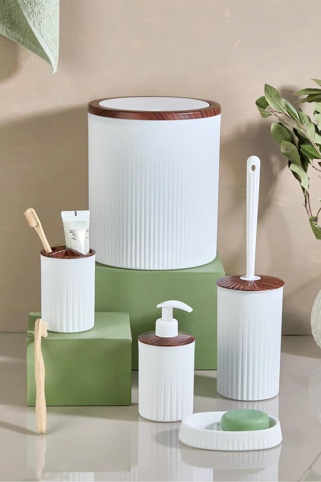 DECOREV STANDLI WC KAĞITLIK- BANYO SETİ DC-6347 6Prc BEYAZ x1