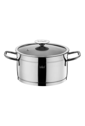 Decorev Asellas Paslanmaz Çelik, 0,70mm Gövde Kalınlığında 8 Parça Inox Kulp Brillant Çelik Tencere Seti