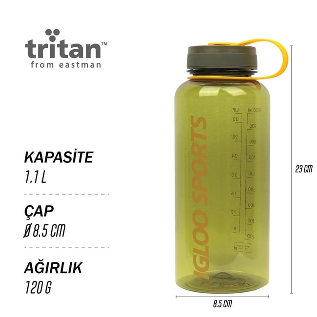 Igloo Sports Tritan Matara 1.1 Litre-YEŞİL-TURUNCU