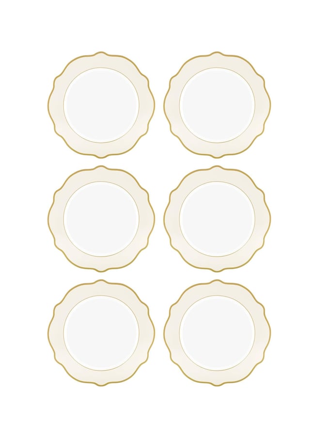 The Mia Jaswely Pasta Tabağı 6 Parça Krem 21 Cm