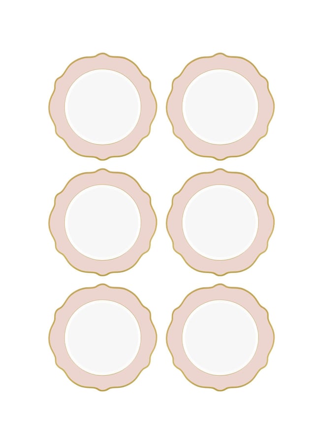 The Mia Jaswely Pasta Tabağı 6 Parça Pembe 21 Cm