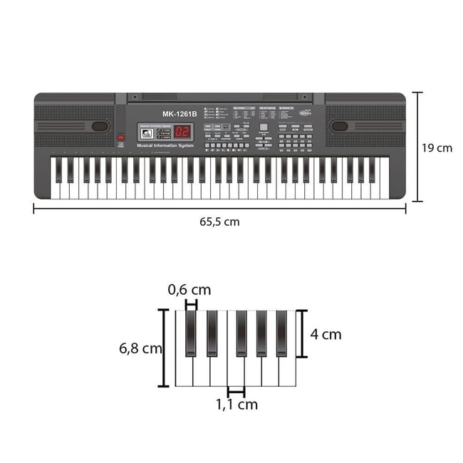 Jwin MK-1261B 61 Tuşlu Elektronik Org (Etiket. Adaptör Hediye)