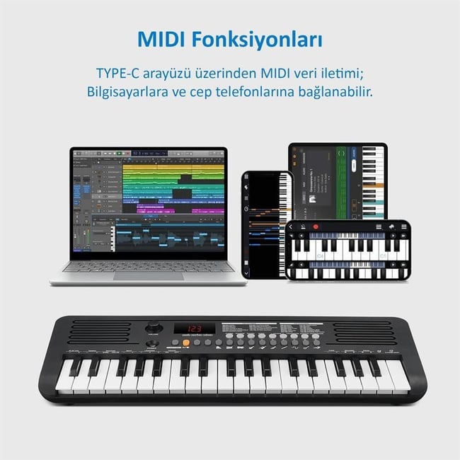 Jwin Sapphire MK-1537 37 Tuş Hassasiyetli Org (Adaptör Hediye) - Beyaz