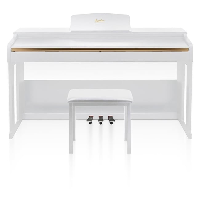 Jwin Sapphire SDP-214 Çekiç Aksiyonlu 88 Tuşlu Dijital Piyano + Tabure - Beyaz