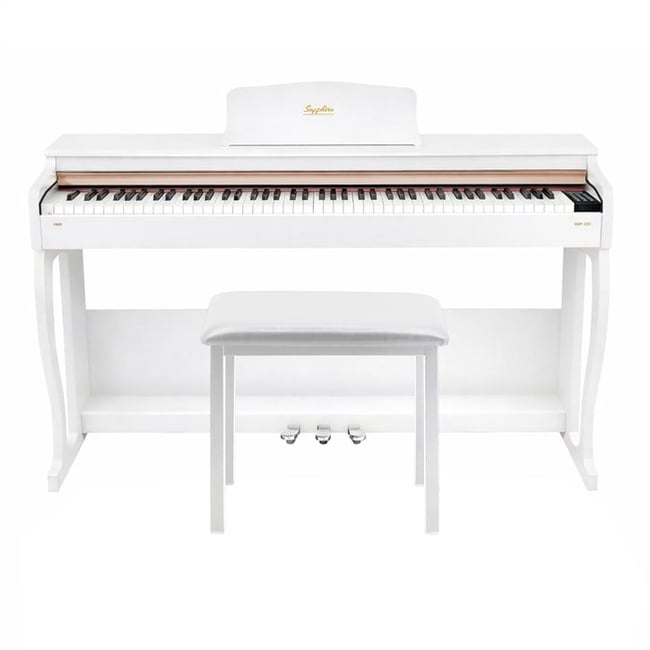 Jwin Sapphire SDP-215 Çekiç Aksiyonlu 88 Tuşlu Dijital Piyano + Tabure - Beyaz