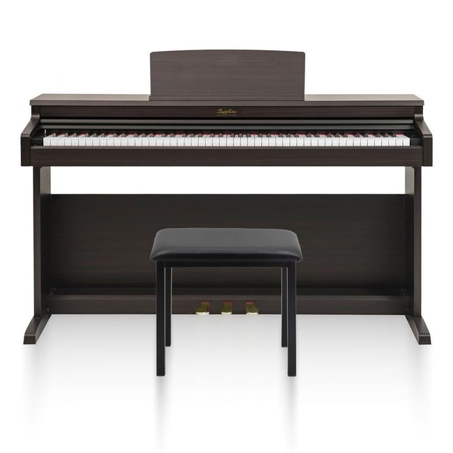 Jwin Sapphire SDP-400 Çekiç Aksiyonlu 88 Tuşlu Dijital Piyano + Tabure - Gül Ağacı