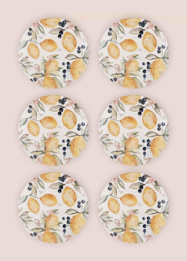 The Mia Limoncello Pasta Tabağı 6lı Set 19 cm LMN012