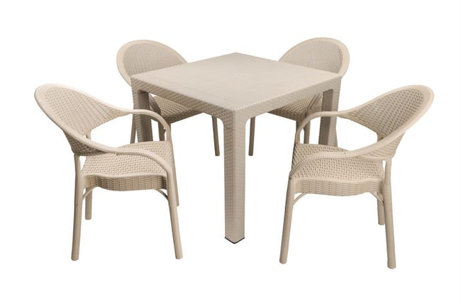Mandella Elit Rattan 90x90 Eylül Koltuk Masa Takımı Çölbeji