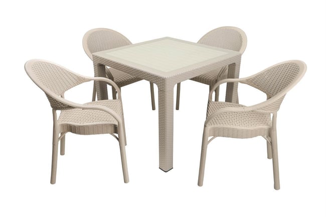 Mandella Elit Rattan 90x90 Eylül Koltuk Camlı Masa Takımı Çölbeji
