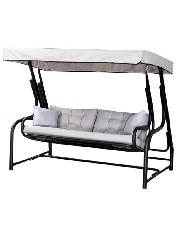 Mandella Gondol Üç Kişilik Metal Salıncak (Minder Hediyeli)