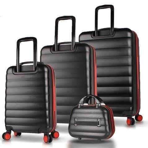 Colors Abs Kabin Orta Büyük ve Makyaj Boy Siyah 4lü Travel Valiz Seti