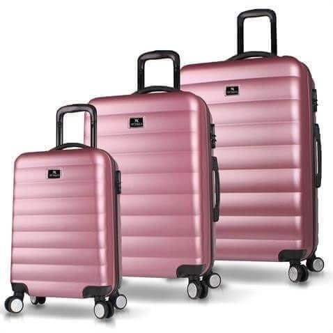 My Valice Colors Abs Kabin Orta ve Büyük Boy Rose Gold 3lü Valiz Seti