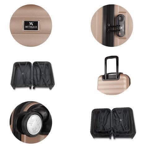 My Valice Colors Abs Kabin Orta ve Büyük Boy Gold 3lü Valiz Seti
