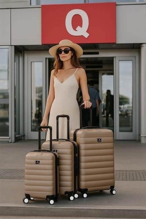 My Valice Colors Abs Kabin Orta ve Büyük Boy Gold 3lü Valiz Seti