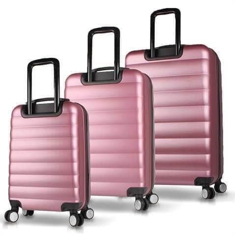 My Valice Colors Abs Kabin Orta ve Büyük Boy Rose Gold 3lü Valiz Seti