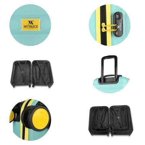 My Valice Colors Abs Kabin Orta ve Büyük Boy Mint Yeşili 3lü Valiz Seti